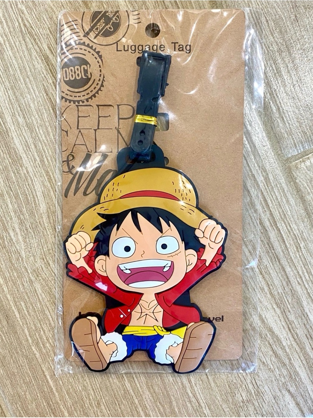 New Anime ONE PIECE Straw Hat Pirate Luffy Luggage Tag / Backpack Accessories